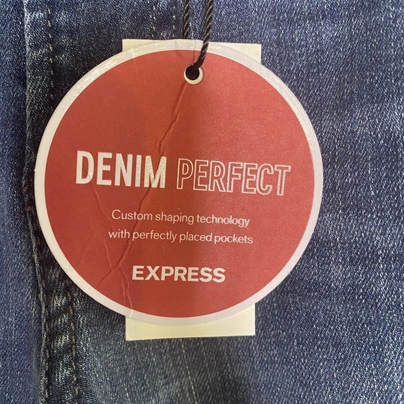 —SOLD—- Express High Rise Denim Jeans Legging Sz 00 long denim perfect - Picture 6 of 10
